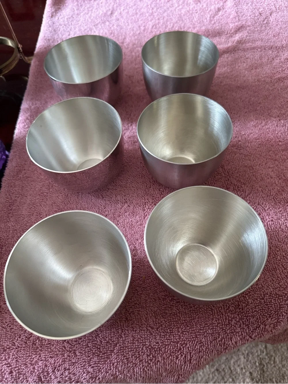 Set of 6 Jefferson Cup Handcrafted Metal Cups - pewter Finish